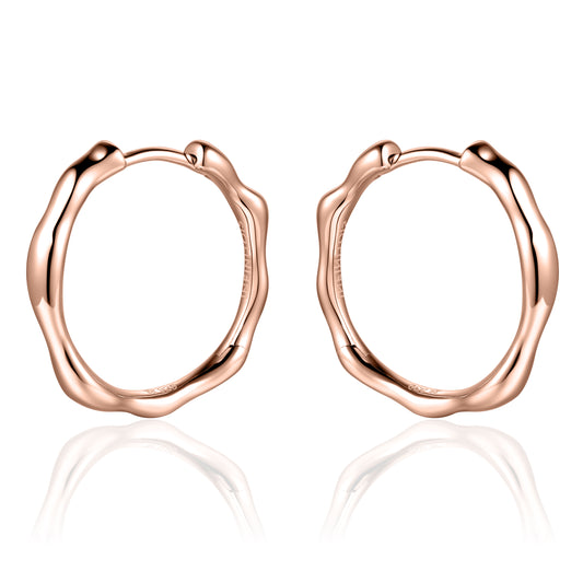 ORGANIC 24mm Hoop Earrings - Rose Gold - John Ross Jewellers