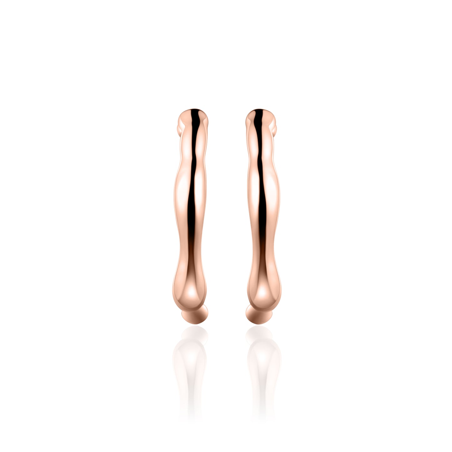 ORGANIC 24mm Hoop Earrings - Rose Gold - John Ross Jewellers