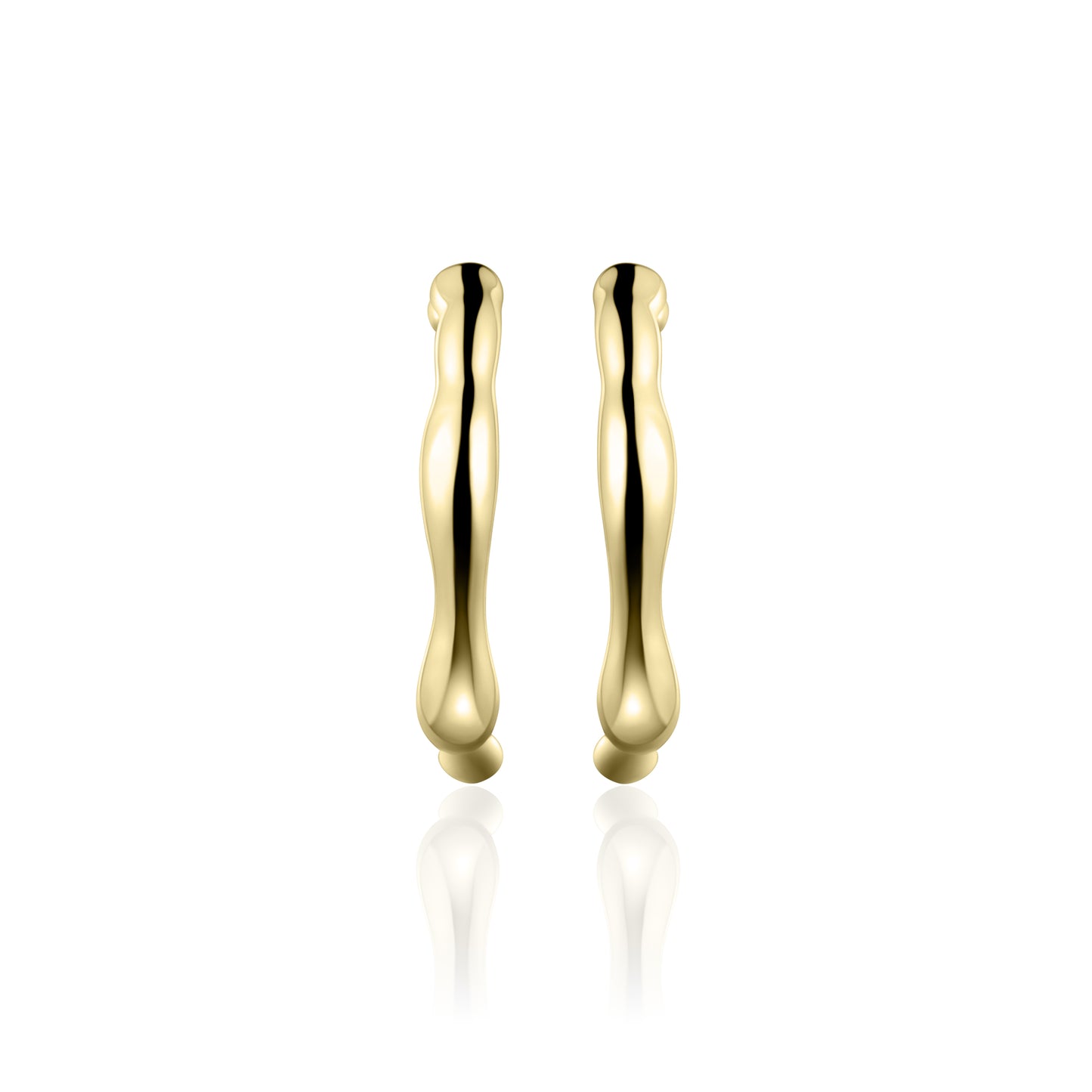 ORGANIC 24mm Hoop Earrings - Gold - John Ross Jewellers