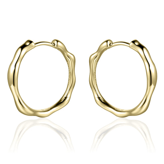 ORGANIC 24mm Hoop Earrings - Gold - John Ross Jewellers
