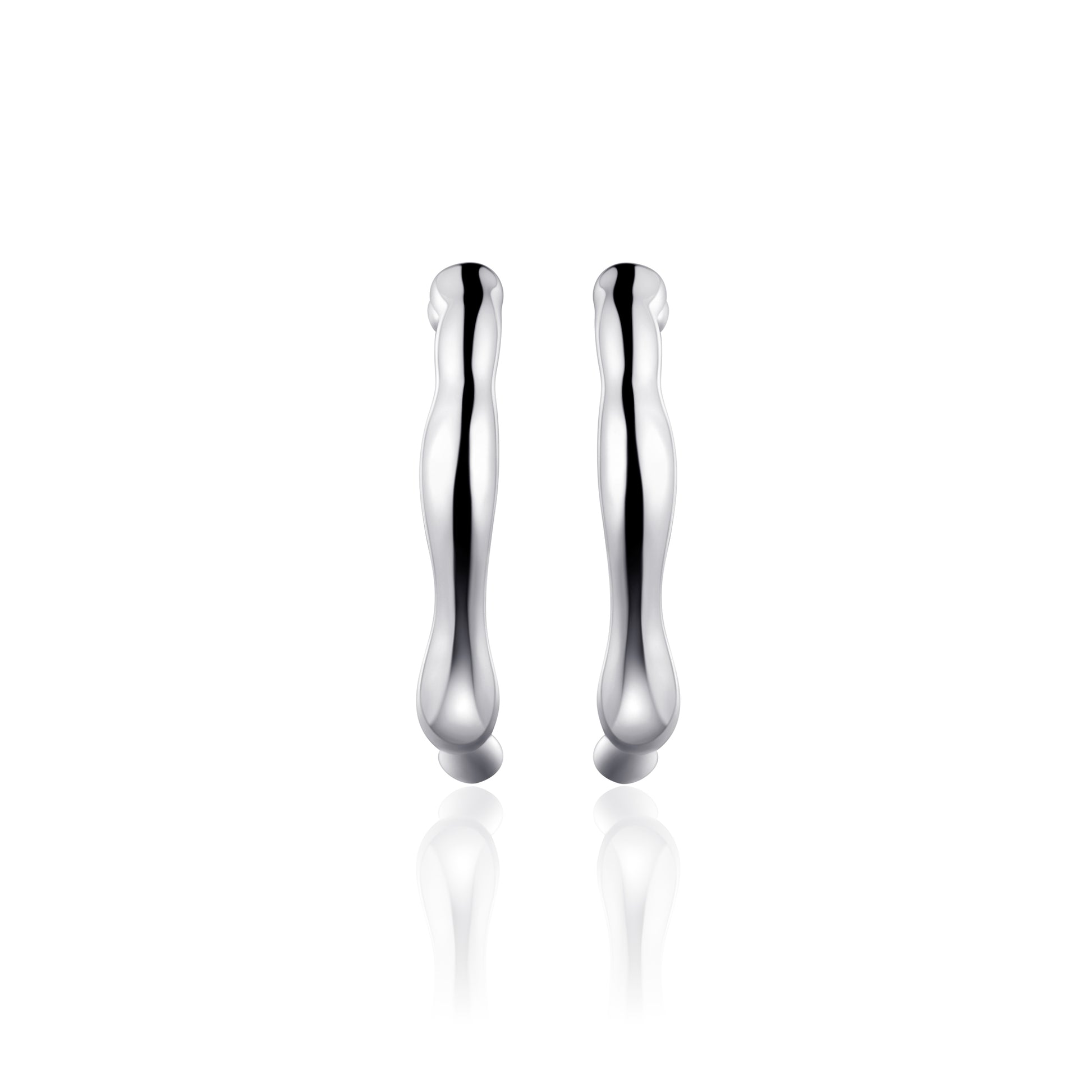 ORGANIC 24mm Hoop Earrings - Silver - John Ross Jewellers