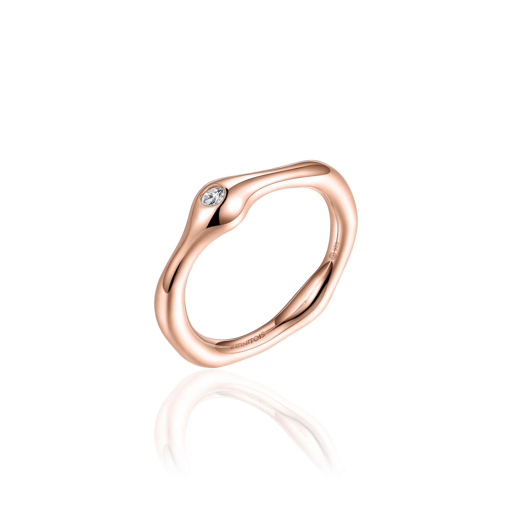ORGANIC CZ Solitaire Ring - Rose Gold - John Ross Jewellers