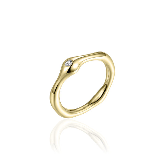 ORGANIC CZ Solitaire Ring - Gold - John Ross Jewellers