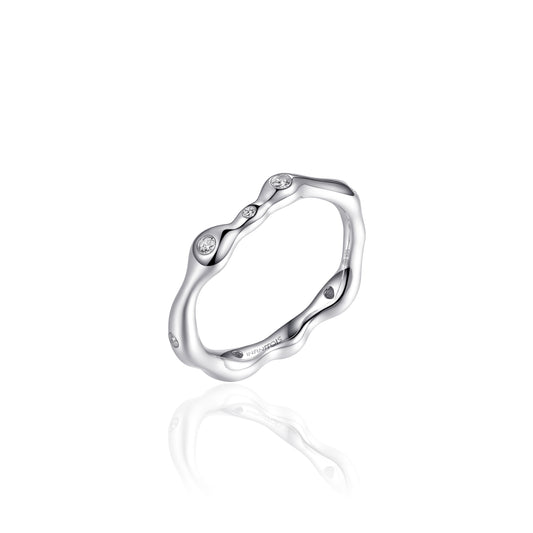 ORGANIC Five CZ Ring - Silver - John Ross Jewellers