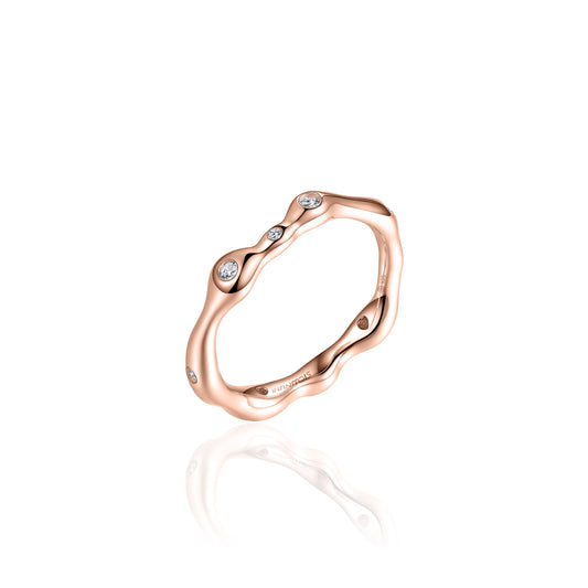 ORGANIC Five CZ Ring - Rose Gold - John Ross Jewellers