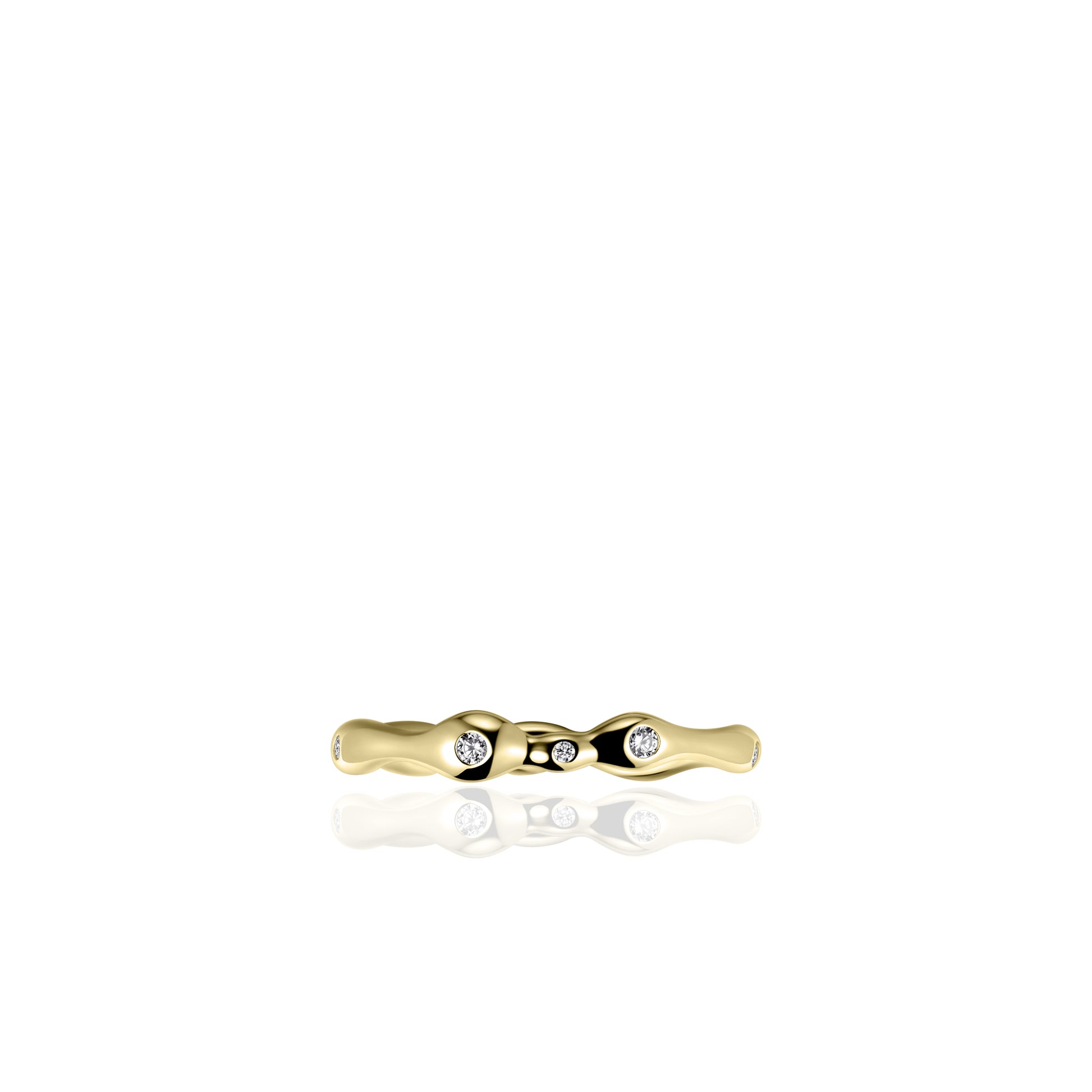 ORGANIC Five CZ Ring - Gold - John Ross Jewellers