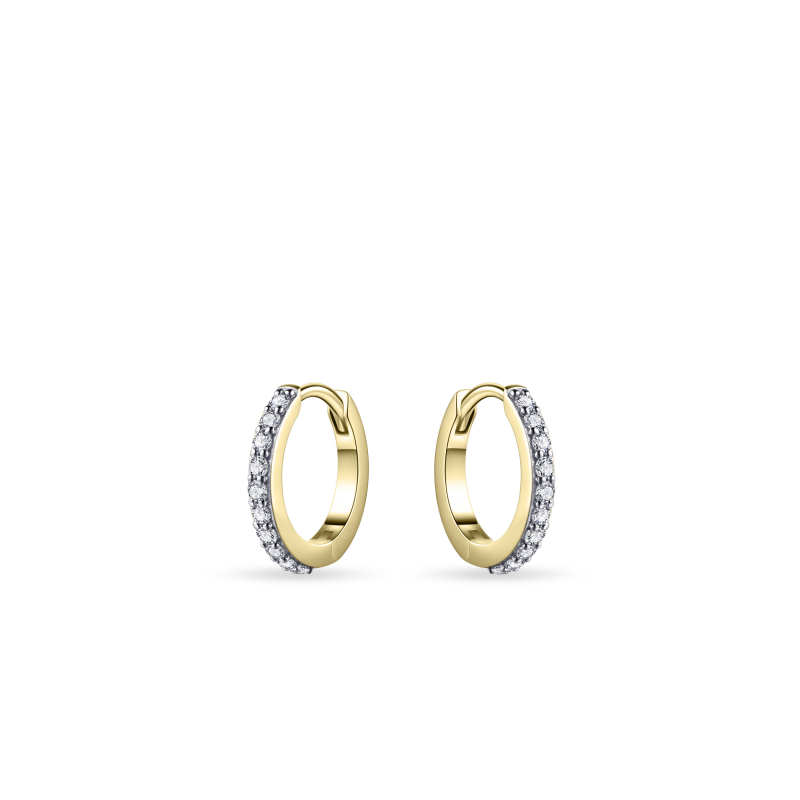 Glitz CZ Huggie Hoop Earrings - Gold - John Ross Jewellers