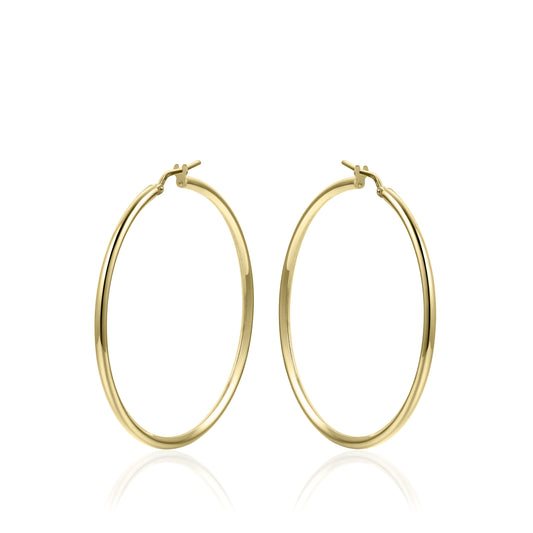 Silver 45mm Skinny Hoops - Yellow - John Ross Jewellers