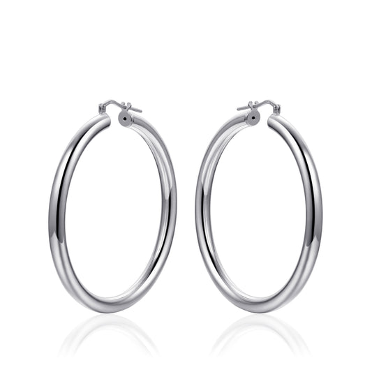 Silver 45mm Hoops - Silver - John Ross Jewellers