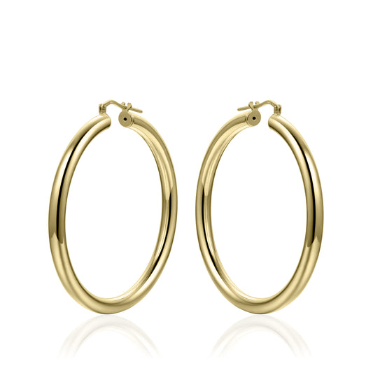 Silver 45mm Hoops - Yellow - John Ross Jewellers