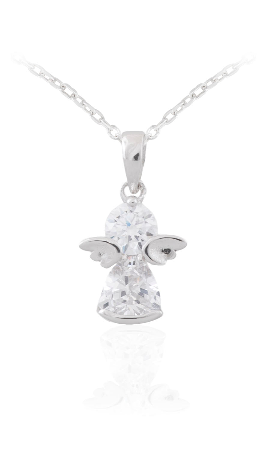 Silver CZ Angel Necklace - John Ross Jewellers