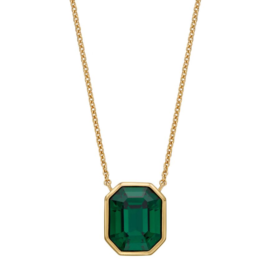 Sunshine Green CZ Solitaire Necklace | Recycled Silver - John Ross Jewellers