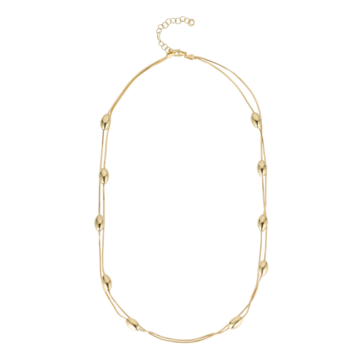 Sunshine Puffed Ovals Station Snake Necklace - John Ross Jewellers