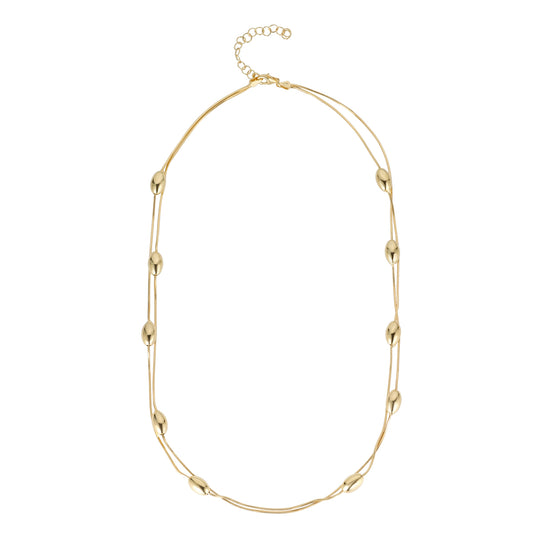 Sunshine Puffed Ovals Station Snake Necklace - John Ross Jewellers