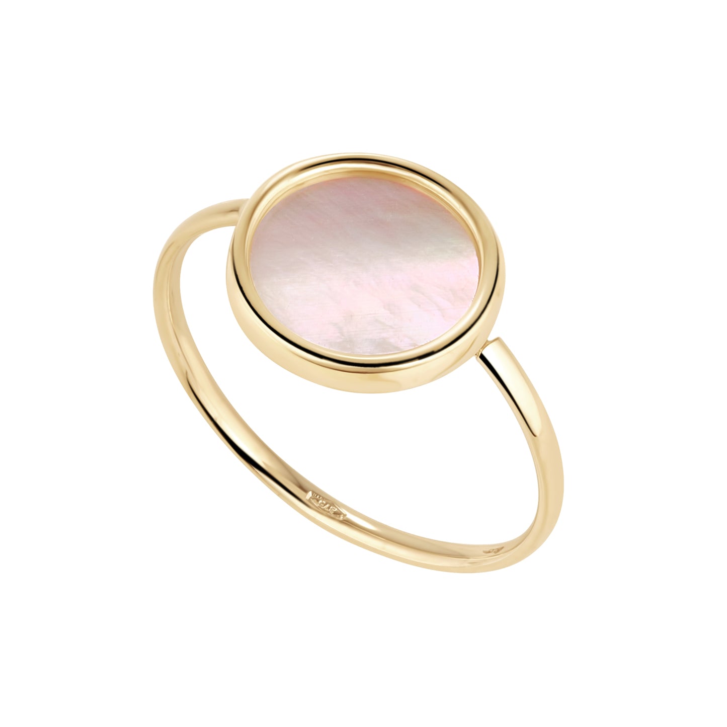 9ct Gold Mother of Pearl Round Ring - John Ross Jewellers