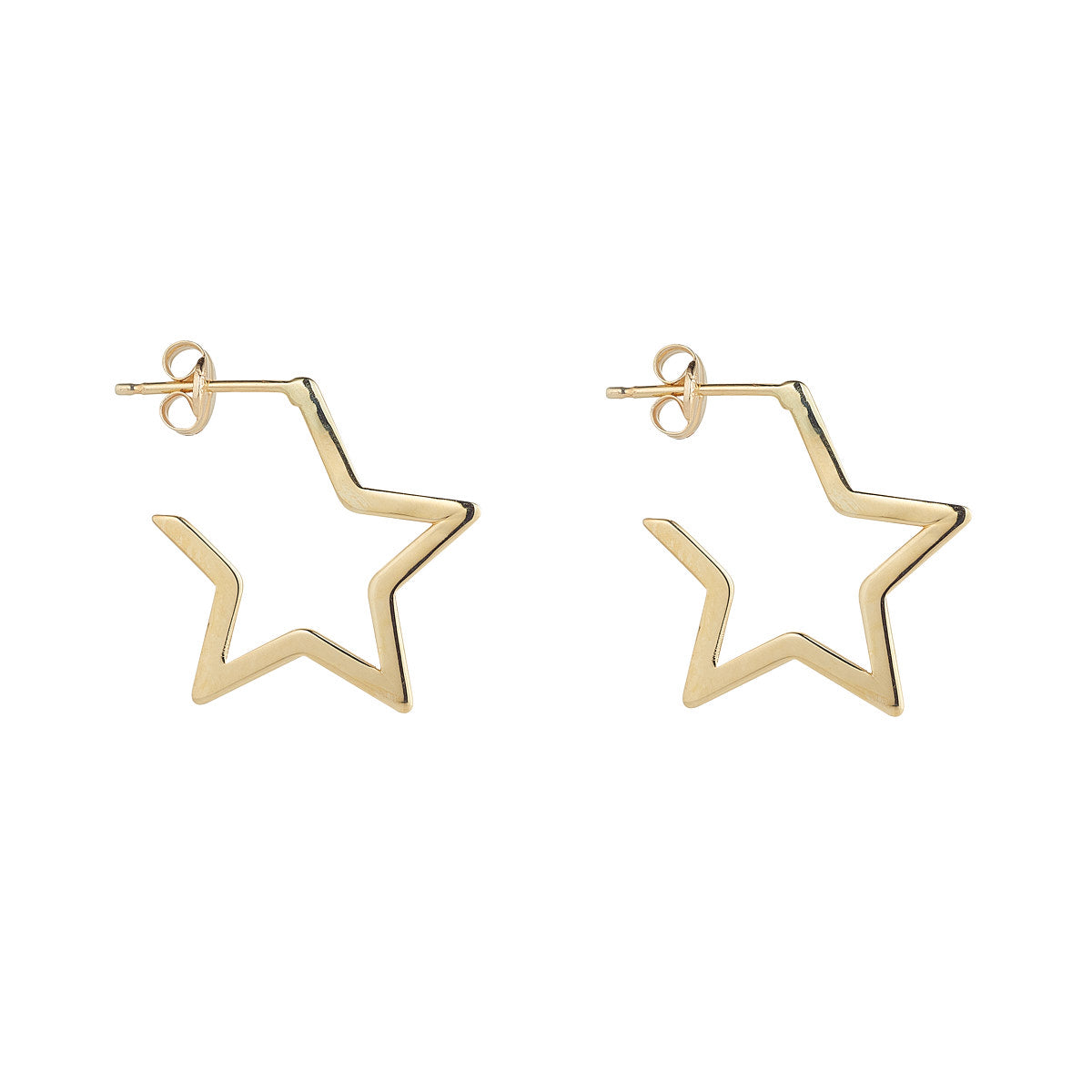 9ct Gold Star Hoop Earrings - John Ross Jewellers