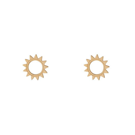 9ct Gold Sun Stud Earrings - John Ross Jewellers