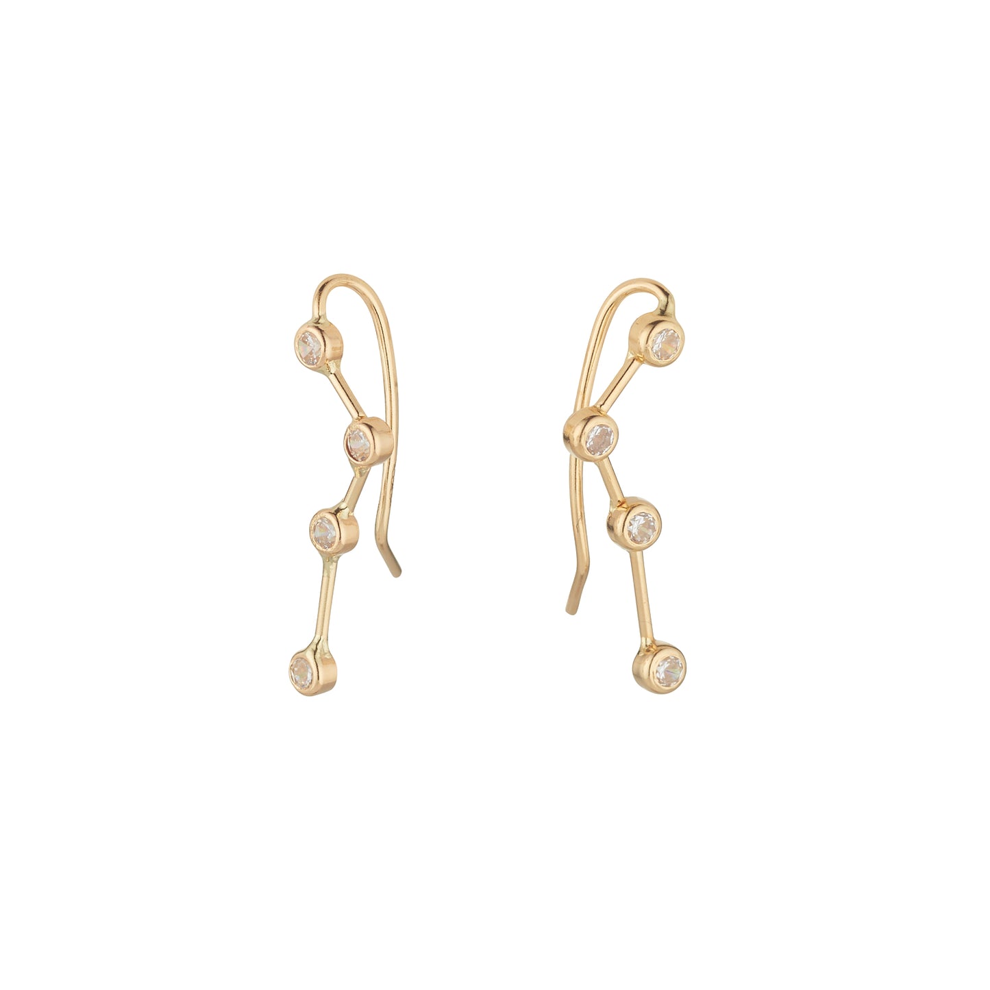 9ct Gold CZ Constellation Ear Climbers - John Ross Jewellers