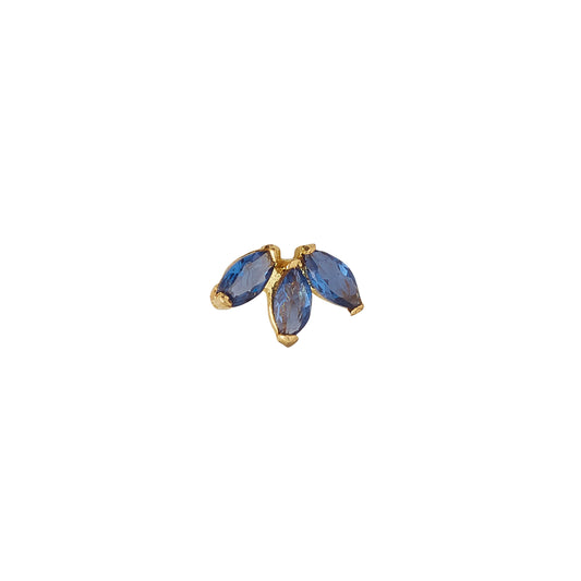 Ear Candy 9ct Gold Sapphire Lotus Cartilage Stud | Labret - John Ross Jewellers