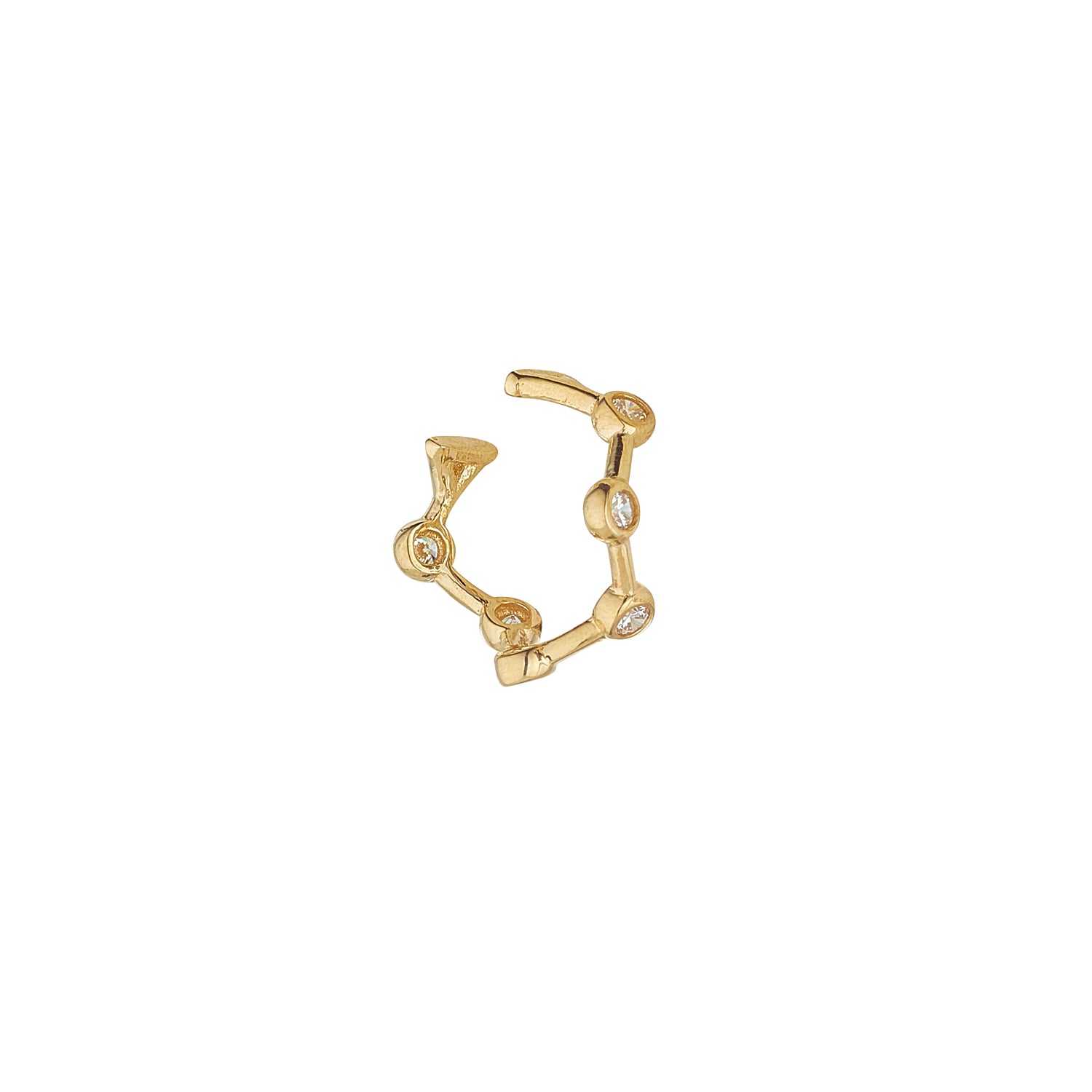 Ear Candy 9ct Gold CZ Zigzag Cartilage Cuff - John Ross Jewellers