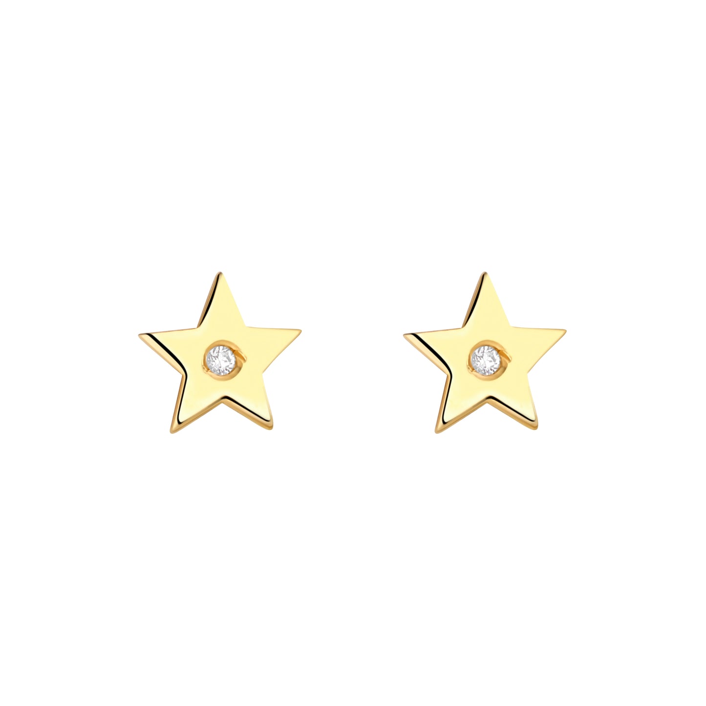 9ct Gold CZ Star Stud Earrings - John Ross Jewellers