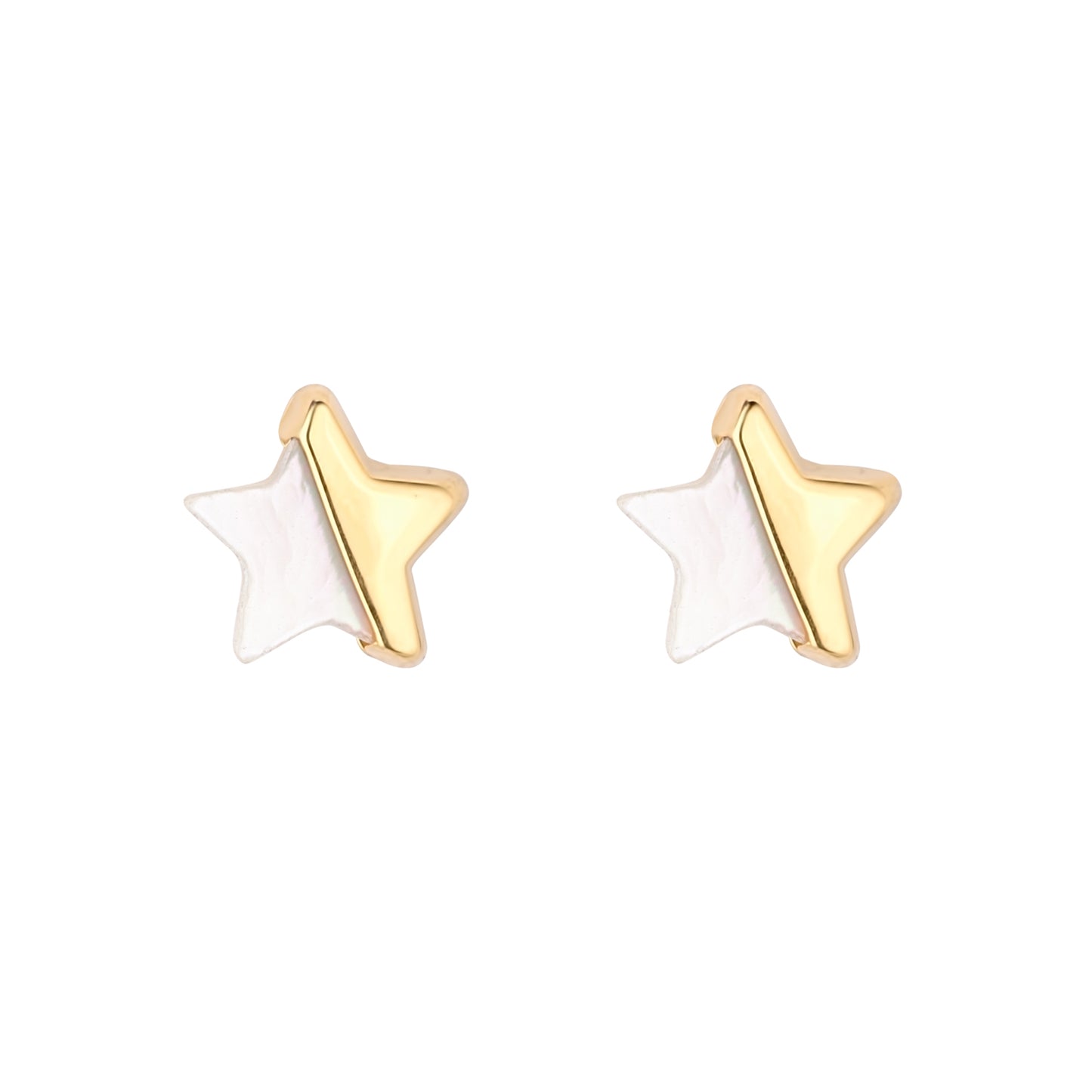 9ct Gold Mother of Pearl Star Stud Earrings - John Ross Jewellers