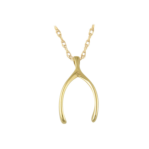 9ct Gold Wishbone Necklace - John Ross Jewellers