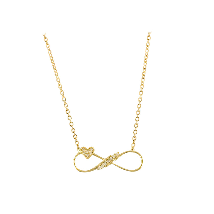 9ct Gold Love Forever CZ Necklace - John Ross Jewellers