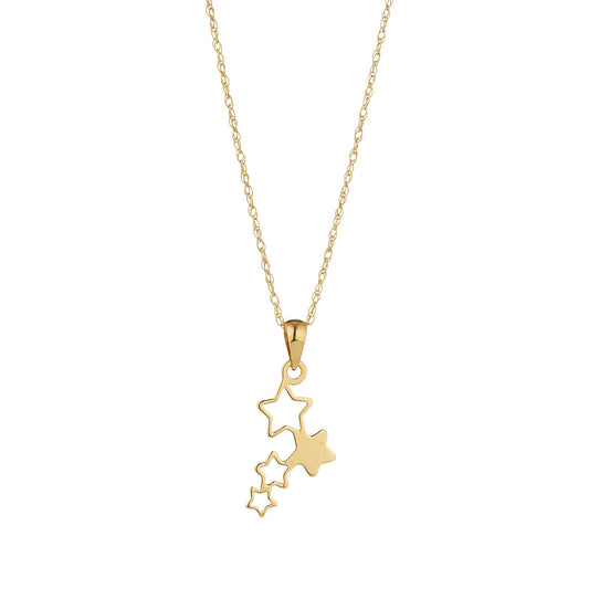 9ct Gold Falling Stars Necklace - John Ross Jewellers