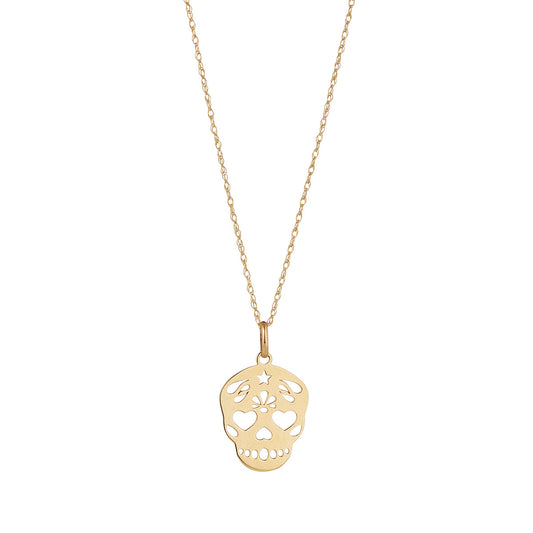 9ct Gold Sugar Skull Mask Necklace - John Ross Jewellers