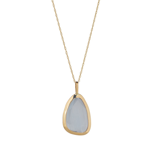 9ct Gold Grey Cat's Eye Necklace - John Ross Jewellers