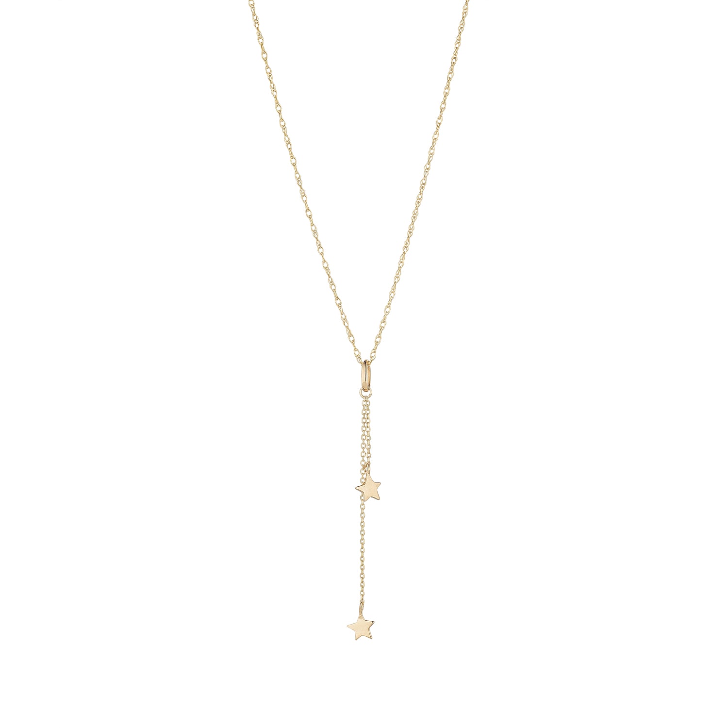 9ct Gold Star Tassel Lariat Necklace - John Ross Jewellers
