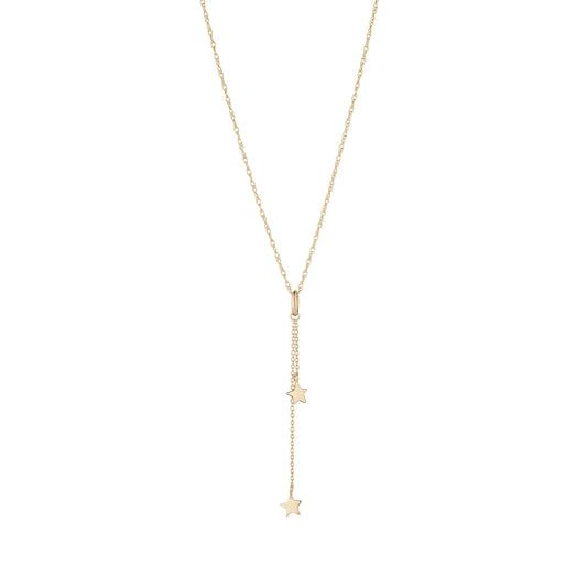 9ct Gold Star Tassel Lariat Necklace - John Ross Jewellers