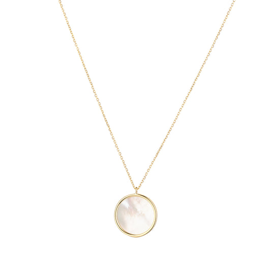 9ct Gold Mother of Pearl Round Necklace - John Ross Jewellers