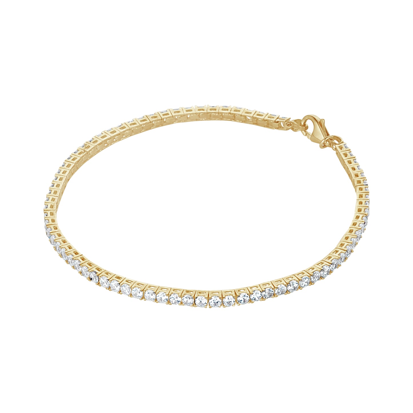 9ct Gold Claw Set CZ Line Bracelet - John Ross Jewellers