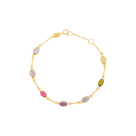 9ct Gold Rainbow Gem Bracelet - John Ross Jewellers