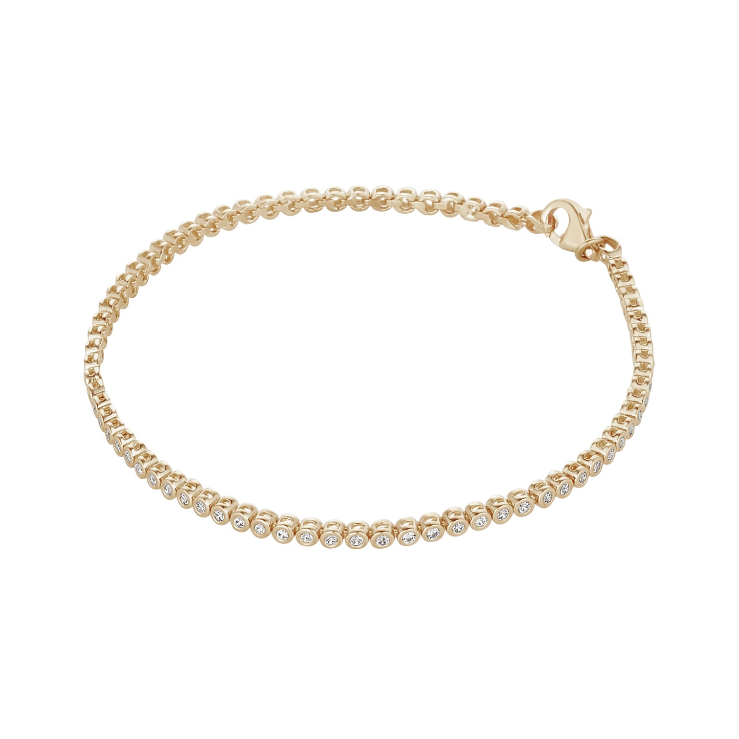 9ct Gold Bezel Set CZ Line Bracelet - John Ross Jewellers