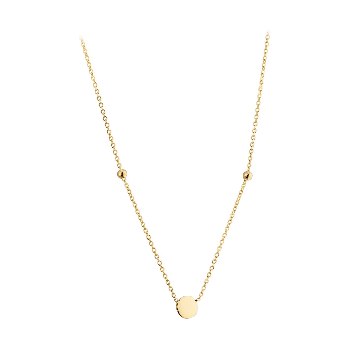 9ct Gold Circle & Ball Necklet - John Ross Jewellers