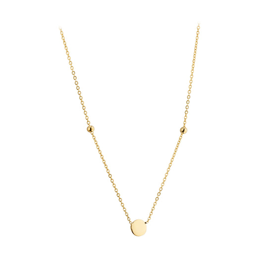 9ct Gold Circle & Ball Necklet - John Ross Jewellers