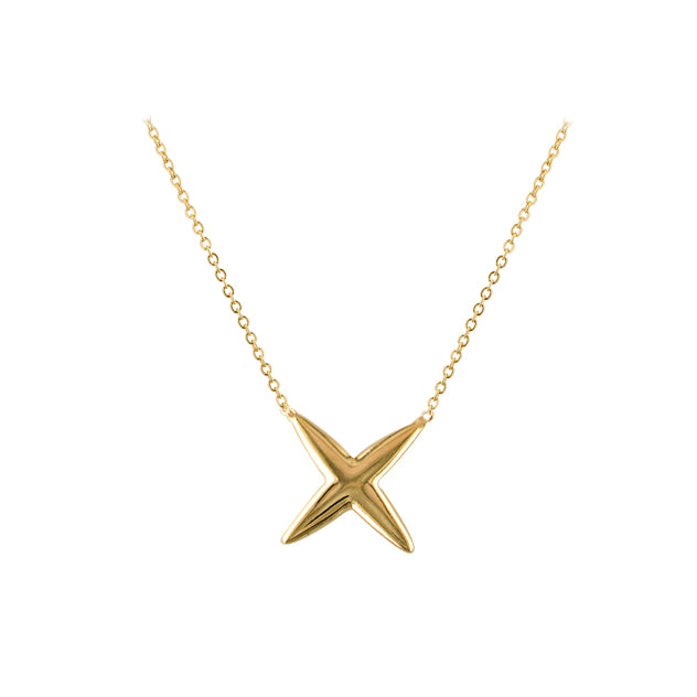 Pretty 9ct Yellow Gold Kiss Necklace - John Ross Jewellers
