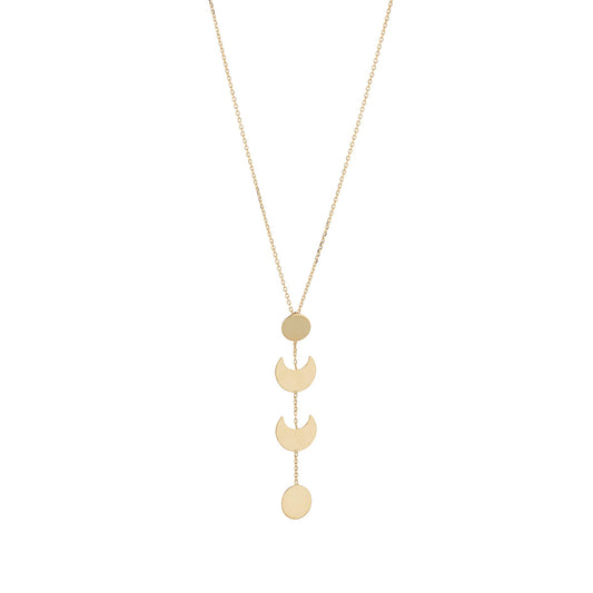 9ct Gold Moon & Half Moon Necklace - John Ross Jewellers