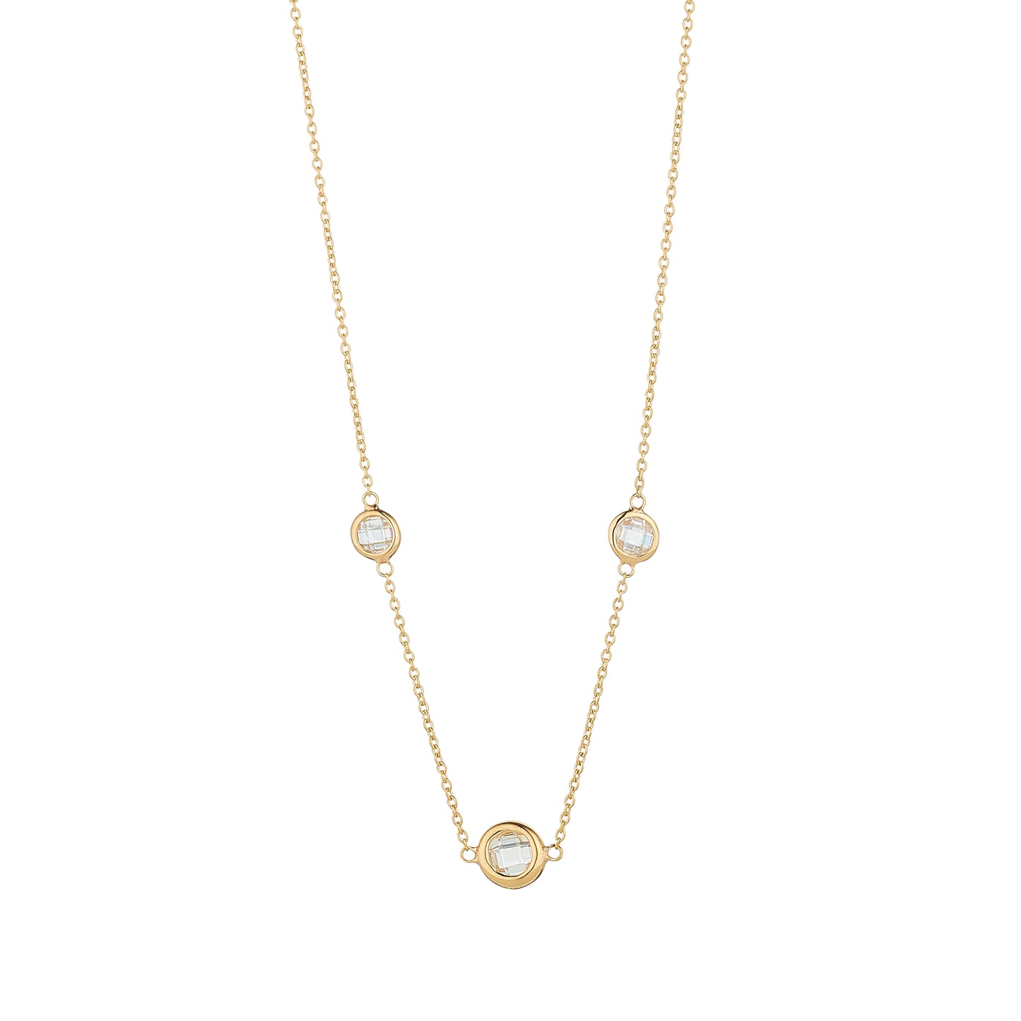 9ct Gold Trilogy Line Necklace - John Ross Jewellers