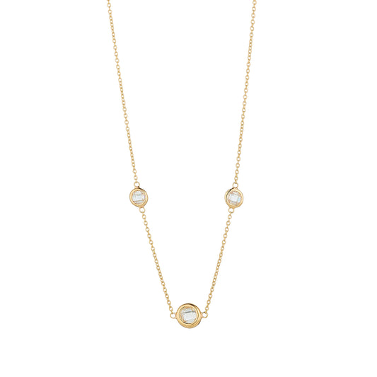 9ct Gold Trilogy Line Necklace - John Ross Jewellers