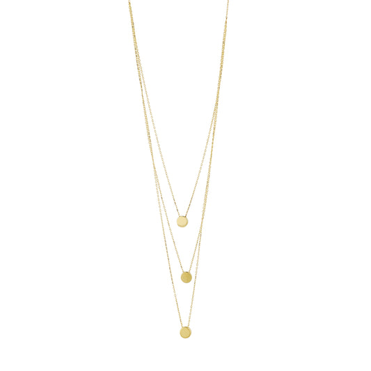 9ct Gold Three Flat Discs Layered Necklace - John Ross Jewellers
