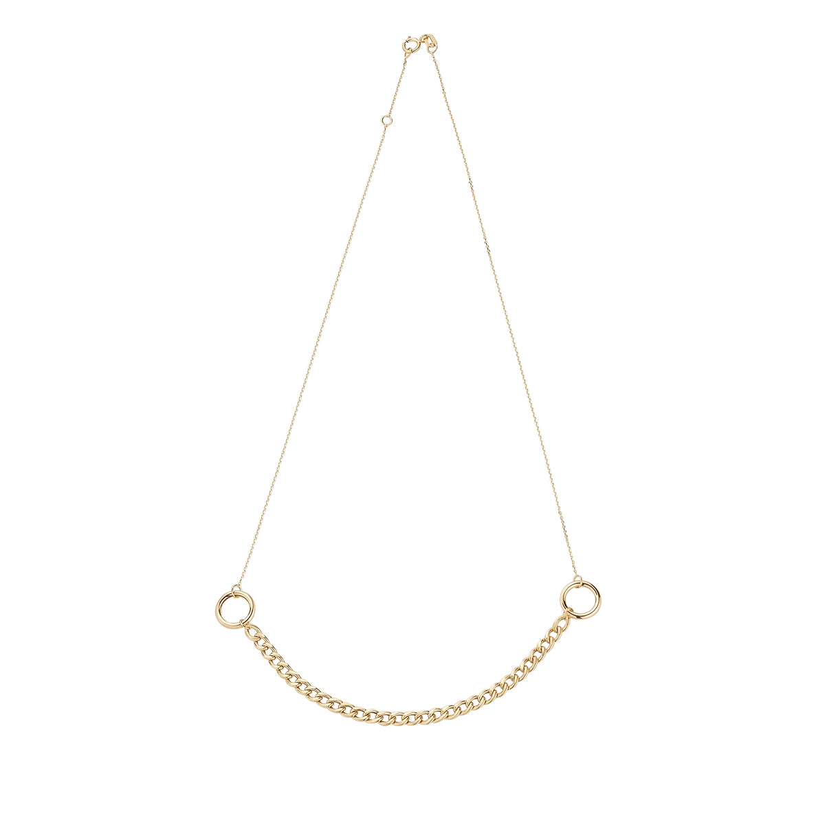 9ct Gold Curb Centrepiece Necklace - John Ross Jewellers