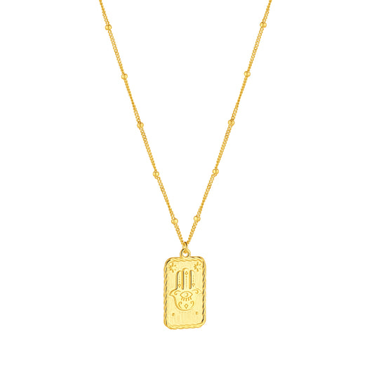 9ct Gold Hand of Fatima Tarot Card Necklace - John Ross Jewellers