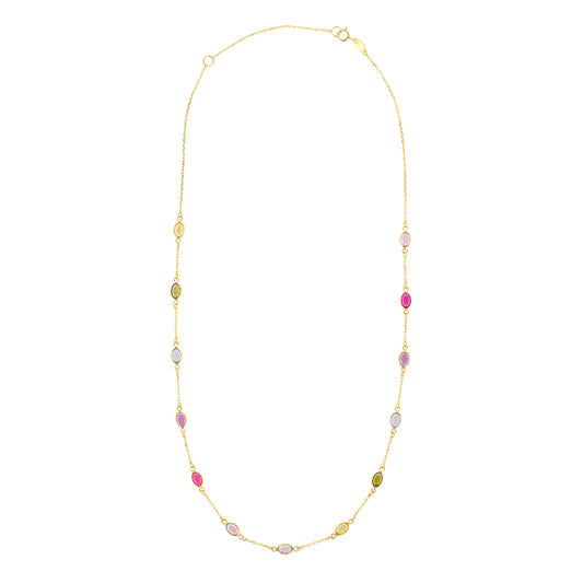 9ct Gold Rainbow Gem Necklace - John Ross Jewellers