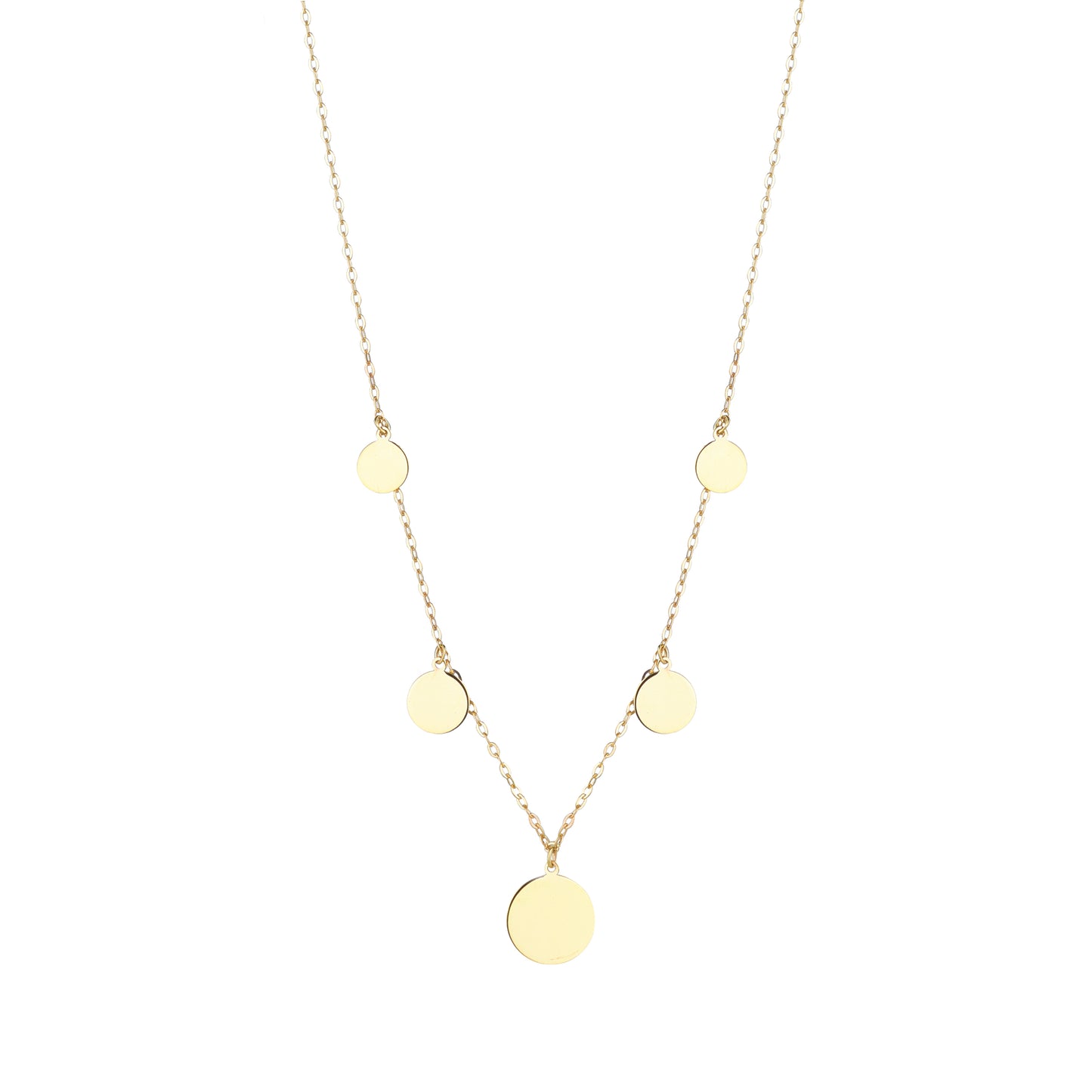 9ct Gold Five Disc Necklace - John Ross Jewellers