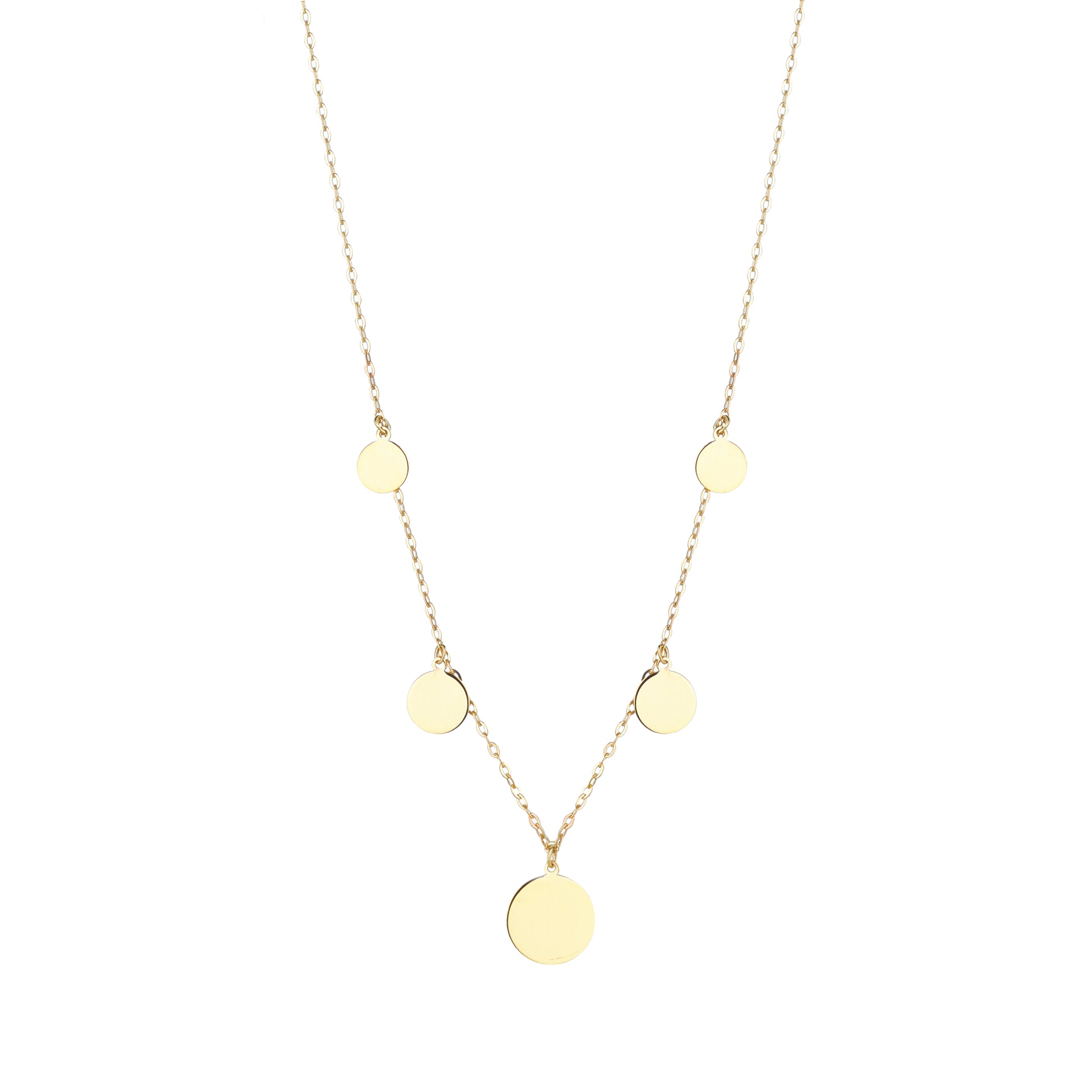 9ct Gold Five Disc Necklace - John Ross Jewellers