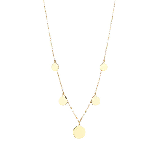 9ct Gold Five Disc Necklace - John Ross Jewellers